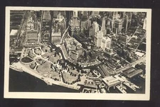 RPPC NEW YORK CITY NH DOWNTOWN MANHATTAN BRDSEYE REAL PHOTO POSTCARD