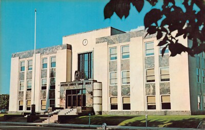 Becker County Courthouse Detroit Lakes MN Col George Johnston Vtg Postcard CP362