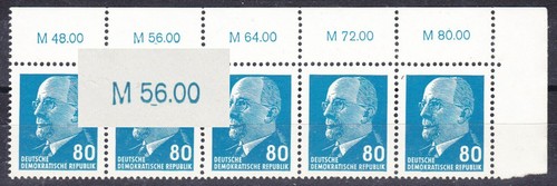 Briefmarken DDR Mi Nr. 1331 XxII OR3 Bf1 W. Ulbricht Plattenfehler RWZ **