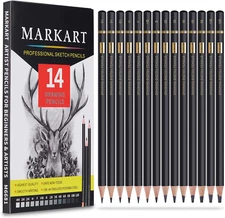 MARKART Professional Drawing Sketching Pencil Set - 14 Pieces,Graphite,(12B - 4H