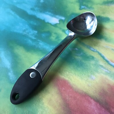 Ice Cream Scoop Dipper Chrome w Black Handle Unbranded Heavy