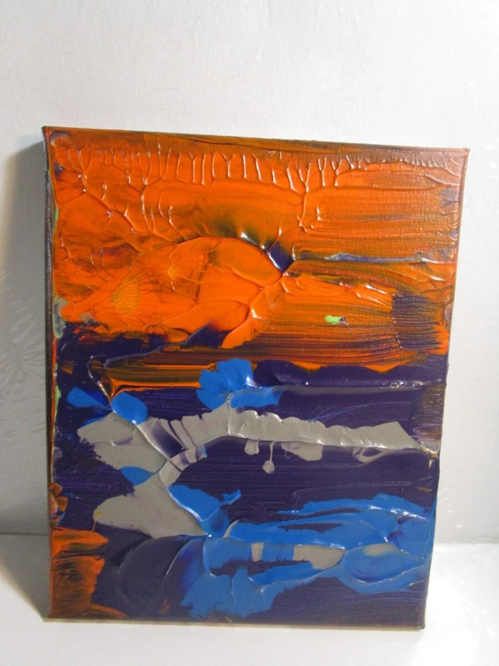 Pintura abstracta Musk yai/sobre lienzo 8x10 LISTO PARA COLGAR 1 ROBLE Foto 2 de 3