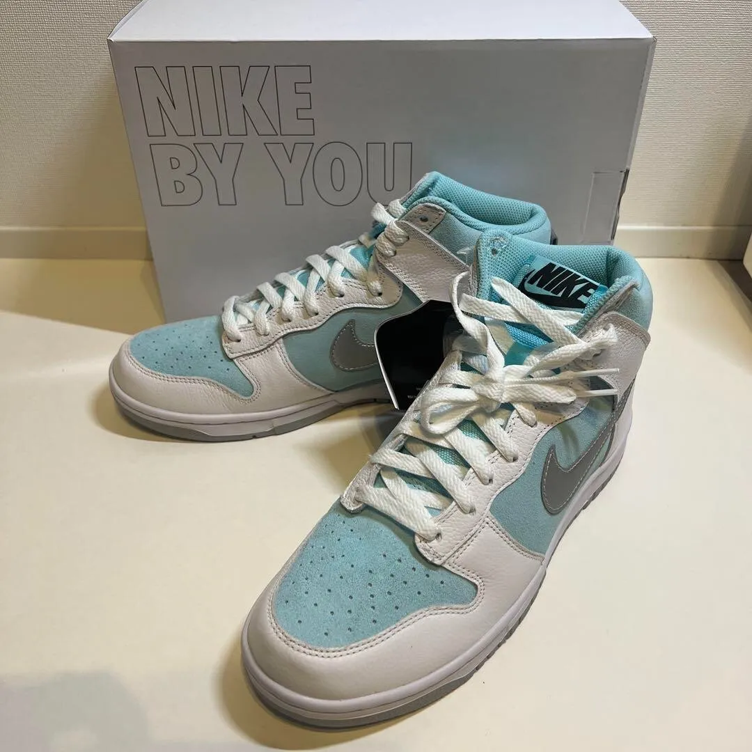 Nike Dunk HIGH By You Unlocked (US 9.5/ 27.5cm) White Mint Blue Authentic  #021