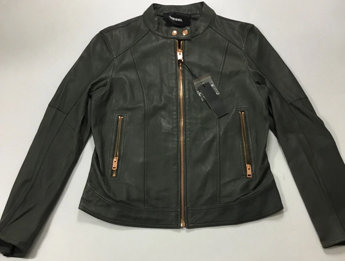 Womens jacket diesel style lab leather jacket Women s Bomber jacket in distressed leather Brown Country