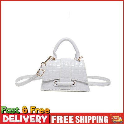 Women Shiny Shoulder Bag PU Leather Mini Fashion Tote Handbag Dating Bag (White)