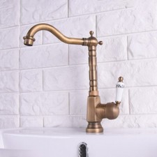 Antique Brass Swivel Spout Kitchen Bar Sink Basin Mixer Water Tap faucet esf114