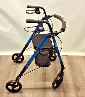 Eden 4 Wheel Mobility Walker With Seat And Storage Basket Blue Brakes J3240