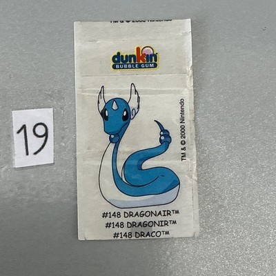 #148 Dragonir FEHLDRUCK Dunkin Bubble Gum 2000 Pokemon Sticker Nintendo