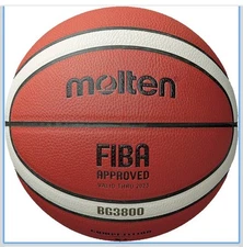 Molten BG3800 FIBA Approved Indoor/Outdoor Basketball Ball - Orange/Ivory, Size7