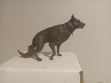 German Shepherd Dog Collectible Brown Plastic Figurine Detailed Sculpture Statue