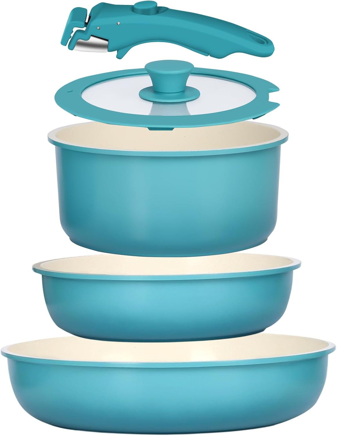 Set Pentole Ceramica 5 Pezzi | Antiaderente Atossico Professional