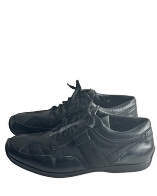 Gucci Black Leather Sneaker  With Tech Fabric Panel Women s Size 38 C