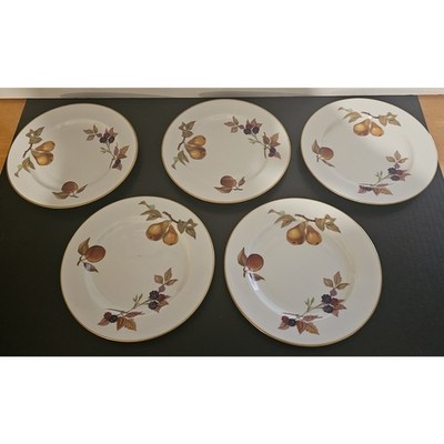 Evesham Vale Royal Worcester 5 Salad Plates 8 1/4 England