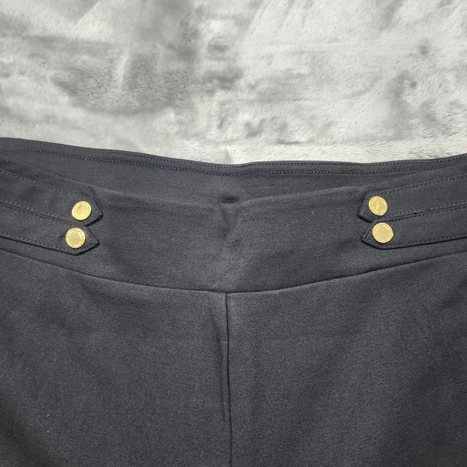 Pantalones Anne Klein para mujer 1X negros pierna acampanada elástico tejido oficina carrera Foto 2 de 4