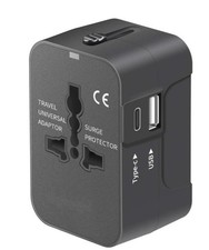 Travel Adapter Worldwide Universal Plug Converter with USB-C USB