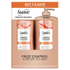 Suave Keratin Infusion Smoothing Shampoo/Conditioner Set Frizzy Hair 28 OZ Ea 0.72 per fl oz
