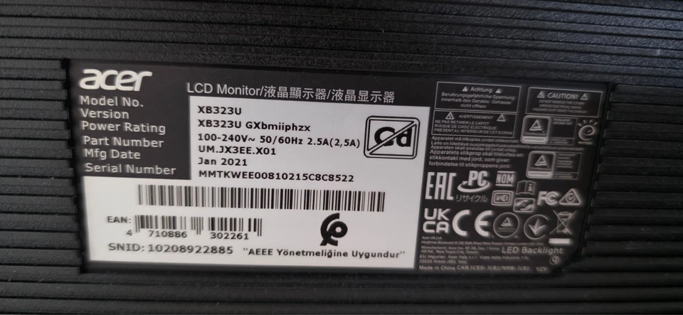 Acer Predator xb323u 32Inch IPS 240hz 1440p Gaming Monitor - Bild 3 von 4