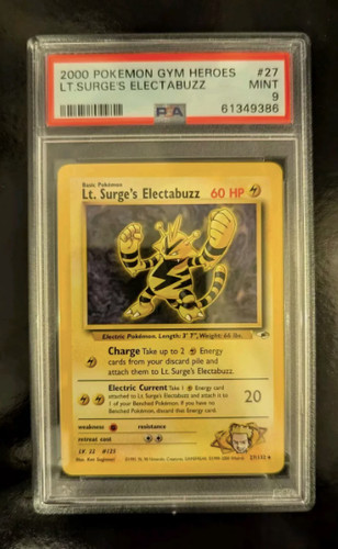 Lt. Surge's Electabuzz (Unlimited) graded PSA 9 for sale on eBay