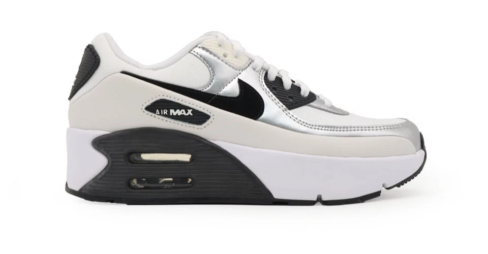 Nike Air Max 90 Black Metallic Silver W for sale | eBay