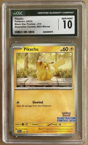 Pokemon - Pikachu #214 Illustration Contest 2024 Winner Promo - CGC 10 Gem Mint