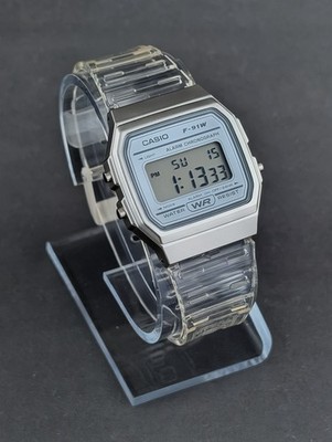 Casio F-91WS-7 F91W Classic Digital Watch Clear Transparent