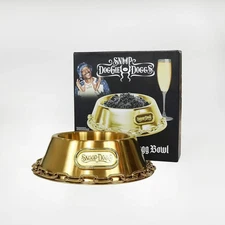 Snoop Doggie Dogg Off the Chain Deluxe Gold Pet Dog Food Bowl Large Feeding