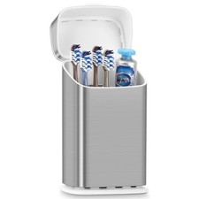 Toothbrush Holders with Regular Toothbrush Length Less Than 7.5 inches Silver