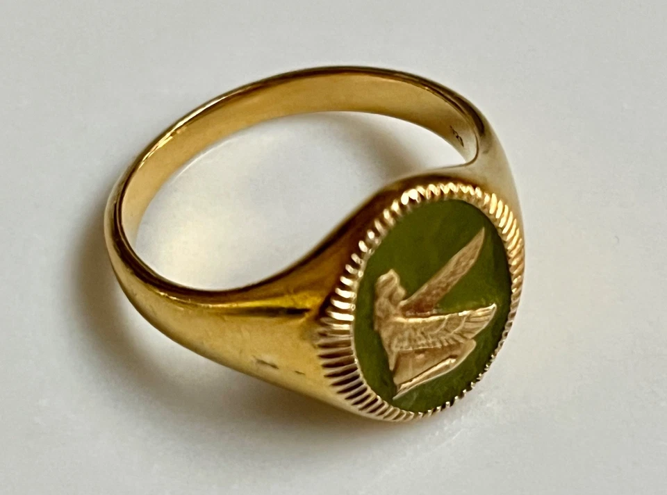 Anillo Miansai para hombre - Ma'at oro vermeil y esmalte salvia talla 10 precio de venta sugerido por el fabricante 185 USD Foto 3 de 4