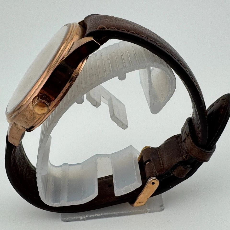 Мужские автоматические часы Akribos с автоподзаводом 30 м розовое золото тон скелет кожа - Изображение 4 из 4