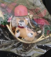 VTG 80s Kurt S Adler Wooden Dog  Christmas Ornament Santa’s World. W-65