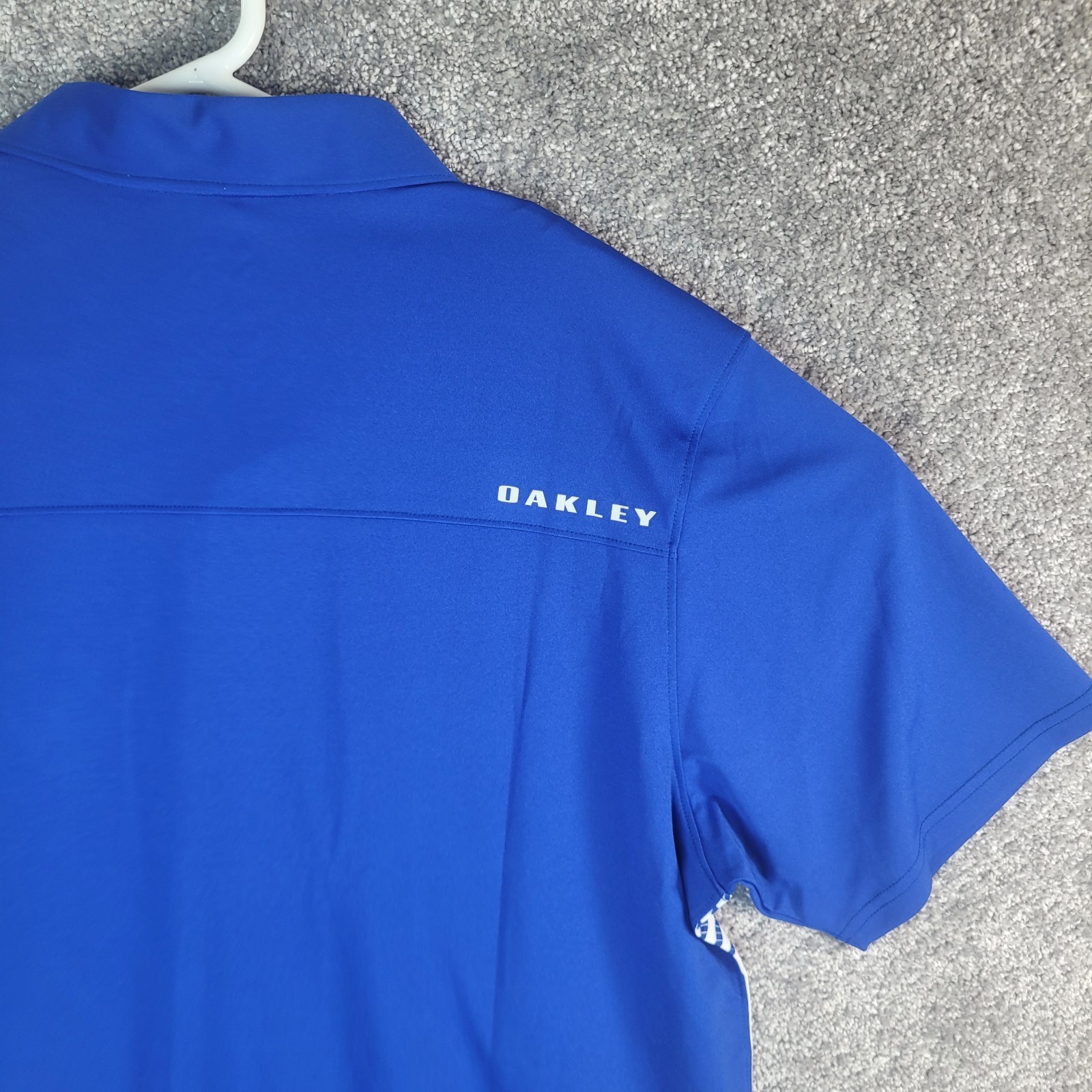 Lot of 3 NIKE Dri-Fit Oakley Hydrolix Callaway Opti-Dry Polo Golf Shirts Blue L image 9