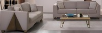 Stilvolles Sofa-Set 3+3 Holzrahmen Minimalistischer Stil Glatte Ecken