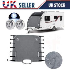 Heavy Duty Caravan Front Towing Cover Waterproof Protector Universal Shield+LED