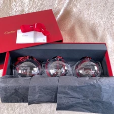 Cartier Christmas Tree Ornament A Set of 3 Tree Ball VIP Gift from Cartier w/Box