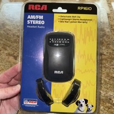 NEW Factory Sealed RCA RP1610 AM/FM Stereo Radio Lightweight Headset  Belt Clip