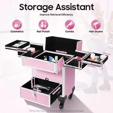 New Hot Rolling Makeup Train Case with Drawer and Nail Case for Manicure Storage