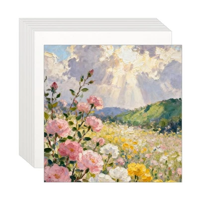 Papier pastel 7.9 x 7.9 pouces, 25 feuilles 200 GSM pour dessin, beige - Photo 1/4