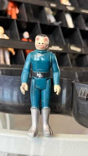 Vintage 1978 BLUE SNAGGLETOOTH w/Toe Dent + Star Wars Darth Vader Collector Case