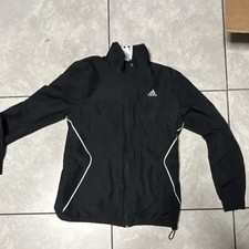 adidas women Black Full Zip Track Jacket Regular Fit Woven Polyester M