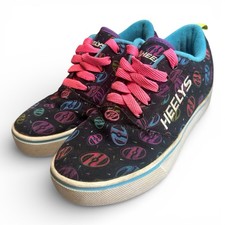 Girls Heelys Pro 20 Multi Color Logo Skate Shoes Pink/Black Size 4 Youth