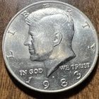1983 Kennedy Half Dollar Coin Ungraded Clad Actual Coin
