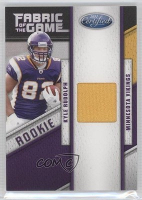 2011 Certified Rookie Fabric of the Game 34/250 Kyle Rudolph #19 RC 5q8