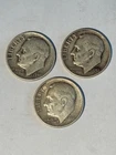 Lot Of 3 Silver Dimes Roosevelt 90% - 1946, 1951, 1960 - Receive these coins