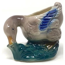 VTG Mallard Duck Planter Royal Copley Ceramic Figurine Cabin Decor MCM 5”X5”