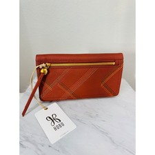 HOBO Lumen Continental Leather Bifold Wallet, Pebbled Leather Rust, NWT