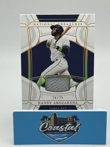 RANDY AROZARENA /25 RAYS JERSEY PATCH 2022 PANINI NATIONAL TREASURES GOLD