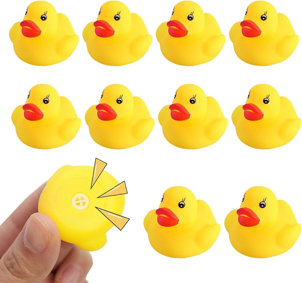 10-Pack Adorable Rubber Duck Bath Toys for Babies & Pool Parties