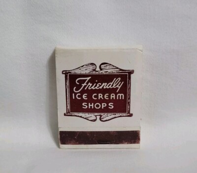 Vintage Matchbook Friendly Ice Cream Shops Restaurant Advertising Matches Full