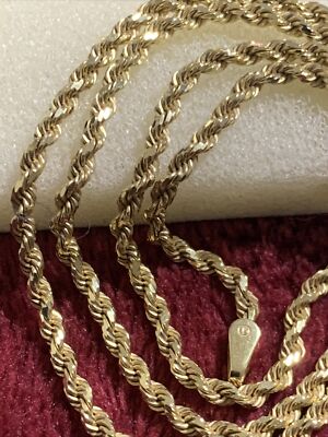 16 Inch 10k Karat Gold Chain 16 Inches 10 Kt Yellow Gold Solid