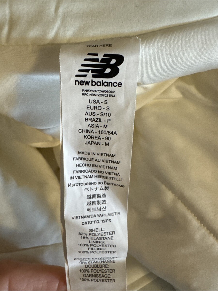 New Balance Women's Ivory Zip Front Puffer Vest Outdoor Small